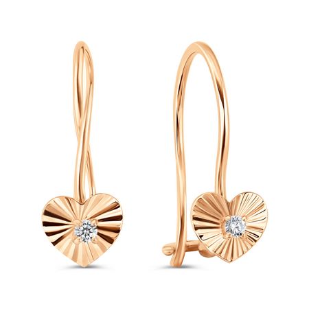 Золотые детские серьги с фианитами и алмазной гранью 7990₽