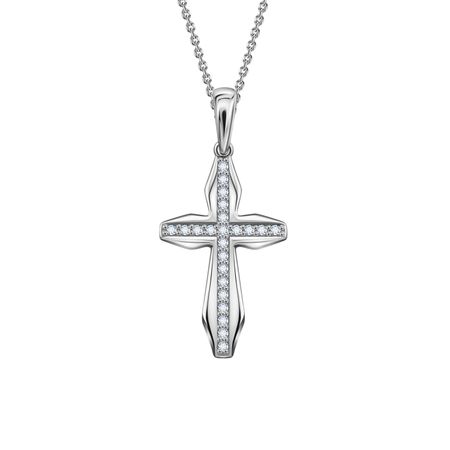 Золотая подвеска Крест с фианитами 13820₽