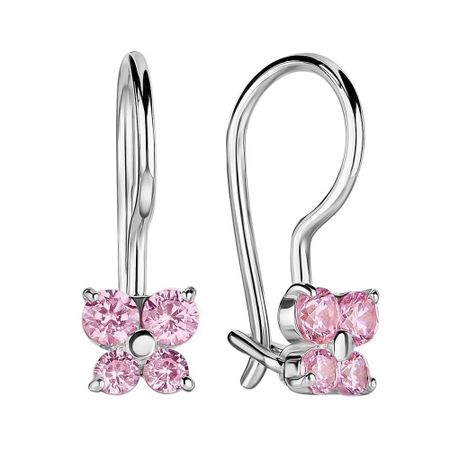 Серьги детские Бабочки из серебра с фианитами 1190₽