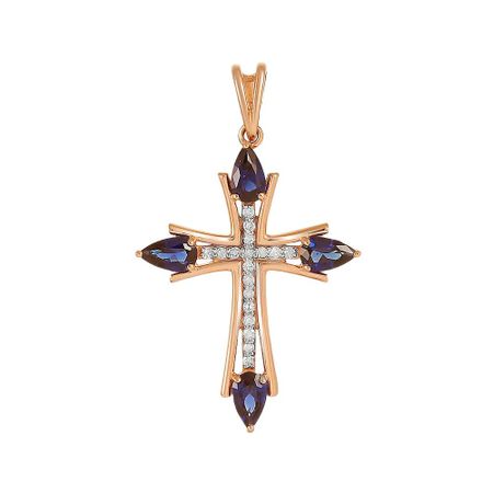 Подвеска-крестик TALANT из золота с сапфирами и бриллиантами 37990₽