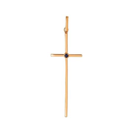 Золотая подвеска Крест с сапфиром 10490₽