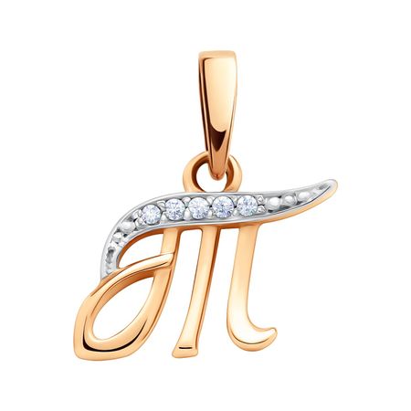 Золотая подвеска буква Т с фианитами 7990₽