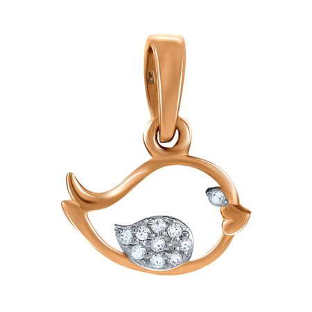 Золотая детская подвеска Птица с фианитами 11990₽