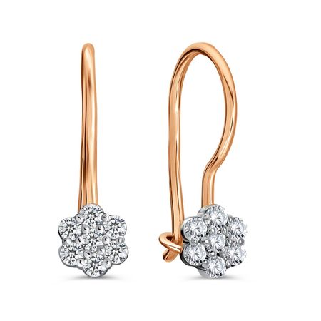 Золотые серьги с фианитами 11860₽