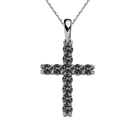 Серебряная подвеска Крест с фианитами и родированием 1290₽