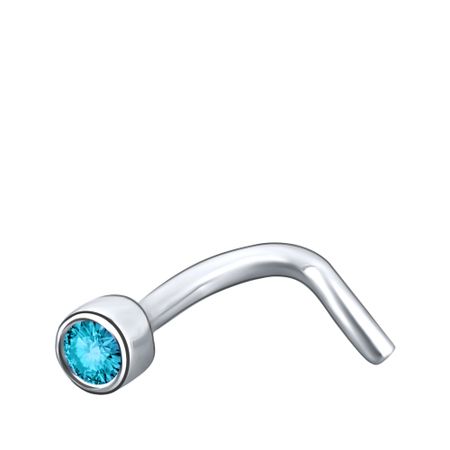 Серебряный пирсинг с фианитом и родированием 390₽