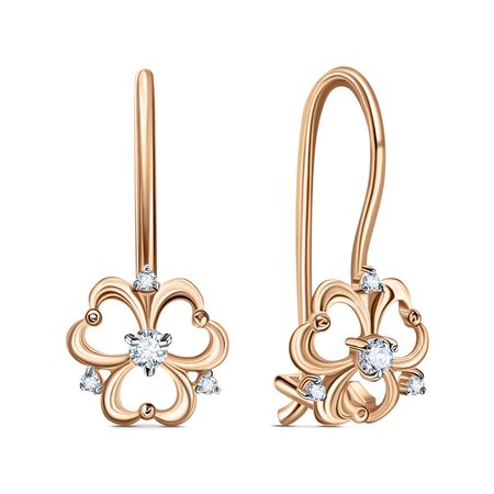 Золотые детские серьги Цветок с фианитами 14490₽