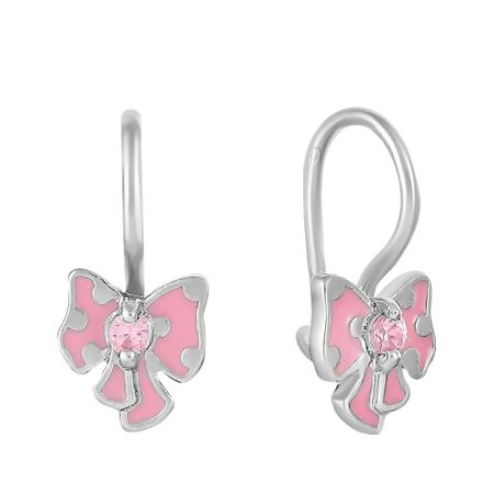 Серьги детские Бант из серебра с эмалью фианитами 990₽