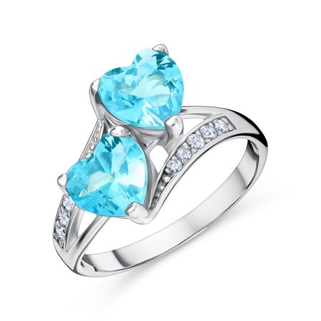 Серебряное кольцо с ювелирными кристаллами и фианитами с родированием 2600₽