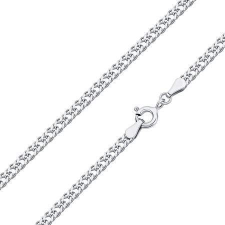 Серебряная цепочка Двойной ромб с родированием 7790₽