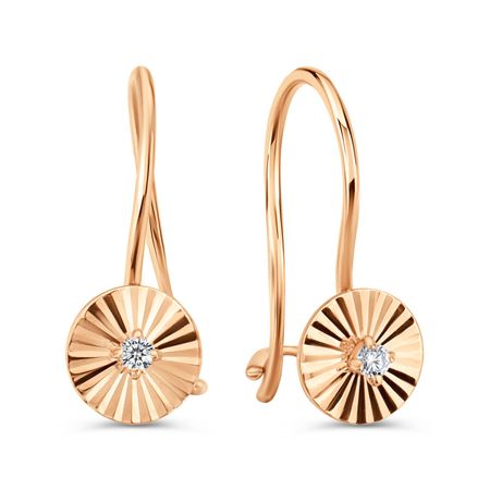 Золотые детские серьги с фианитами и алмазной гранью 8000₽