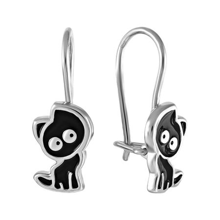 Серьги детские TALANT Кошка из серебра с эмалью 1190₽