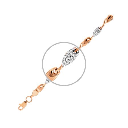 Золотой браслет Ролекс с фианитами и родированием 62720₽