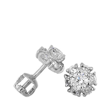 Серьги-пусеты из серебра с фианитами 1790₽
