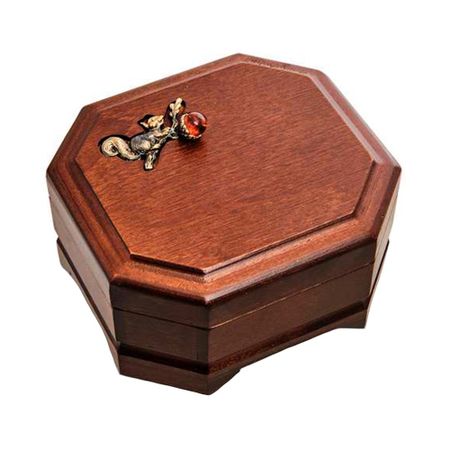 Деревянная шкатулка для ювелирных украшений Белка 12х11 см 1490₽