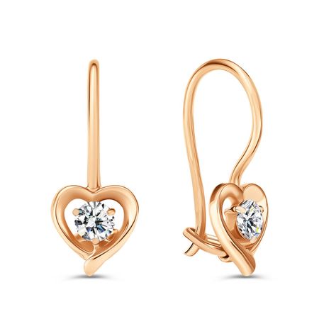 Золотые серьги с фианитами 14230₽