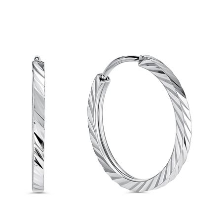 Серебряные серьги с алмазной гранью и родированием 790₽