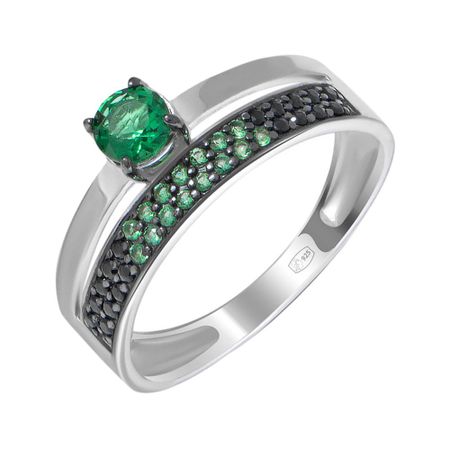 Кольцо из серебра с ювелирным кристаллом и фианитами 1190₽