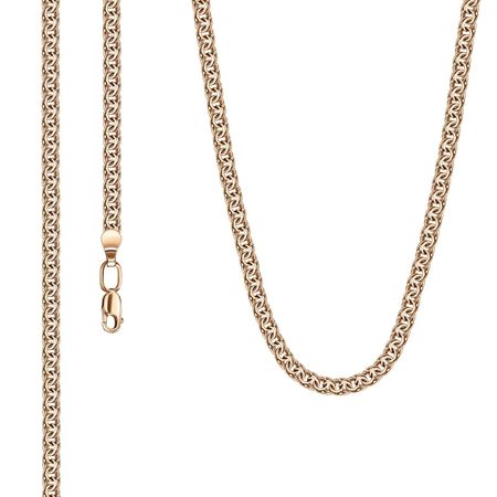 Серебряная цепочка ручного плетения Бисмарк с позолотой