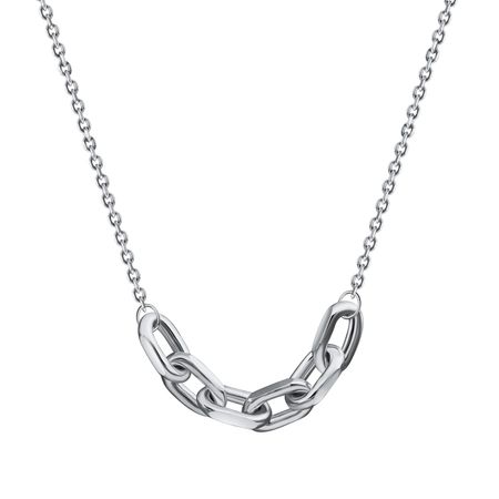 Серебряное колье Якорь-ролло с родированием 4300₽