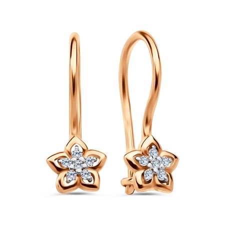 Золотые детские серьги с фианитами 15990₽