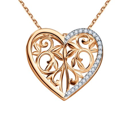 Золотая подвеска Сердце с фианитами 22640₽