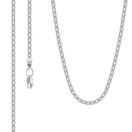 Серебряная цепь Две дорожки с родированием 2950₽