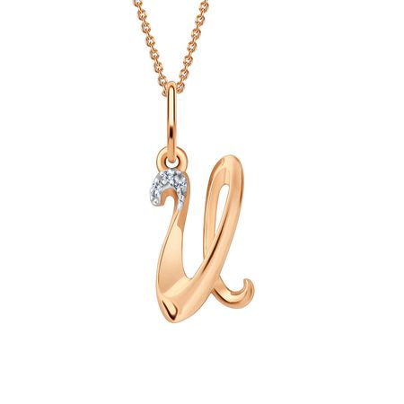 Золотая подвеска буква И с фианитами 8490₽