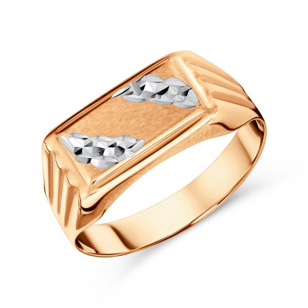 Золотая печатка с алмазной гранью