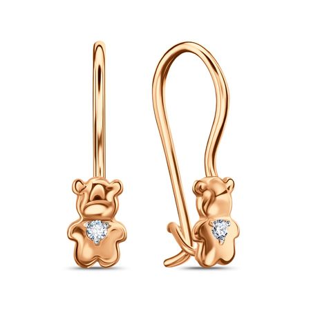 Золотые детские серьги с фианитами 15700₽