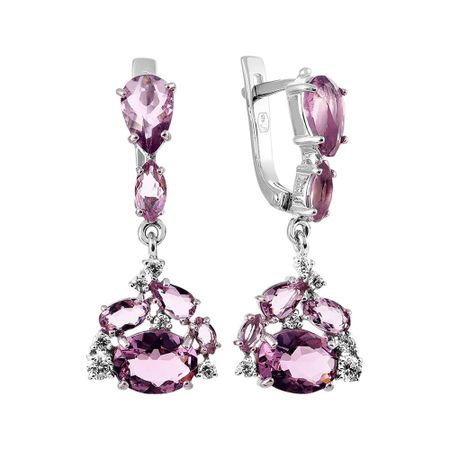 Серьги из серебра с ювелирными кристаллами и фианитами 3990₽