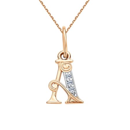 Золотая подвеска буква А с фианитами 3990₽