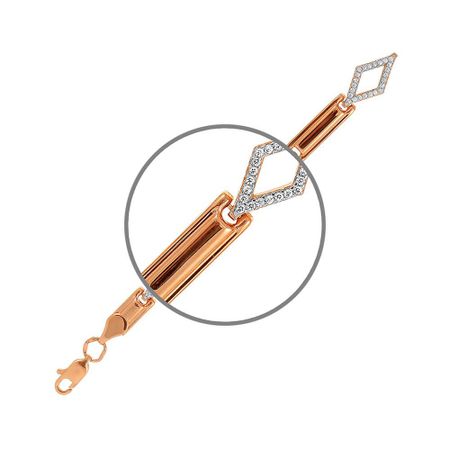 Золотой браслет Ролекс с фианитами и родированием 90950₽