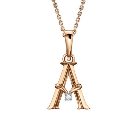 Золотая подвеска буква А с фианитом 10590₽