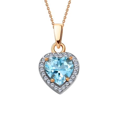 Золотая подвеска с топазом и фианитами 18990₽