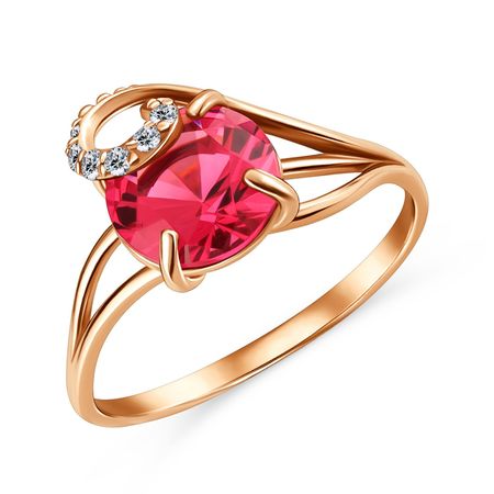 Серебряное кольцо с алпанитом и фианитами с позолотой 690₽