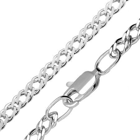 Серебряная цепочка Двойной ромб с родированием 990₽