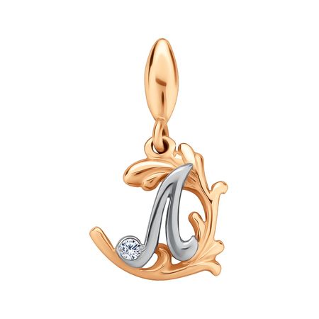 Золотая подвеска буква Л с фианитом 22990₽