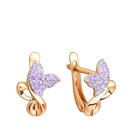 Золотые детские серьги с фианитами 23350₽