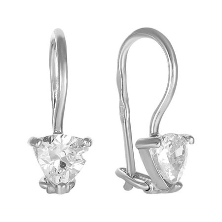 Серебряные детские серьги с фианитами и родированием 990₽