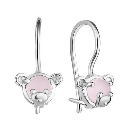 Серебряные детские серьги с фианитами и родированием 1290₽