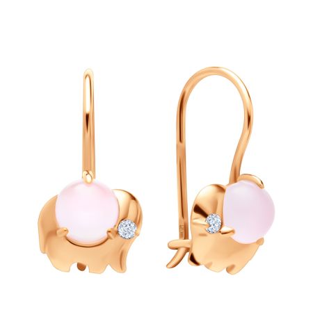 Золотые детские серьги Слон с фианитами 19990₽