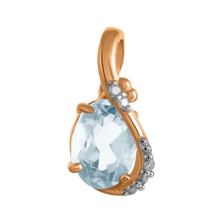 Золотая подвеска с топазом и фианитами с родированием 8990₽