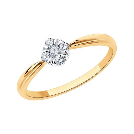 Золотое кольцо с фианитами 17350₽