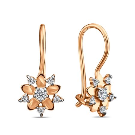 Золотые серьги с фианитами 16320₽