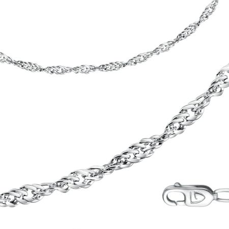 Серебряная цепочка Сингапур с родированием 1390₽