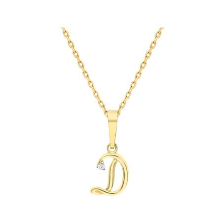 Золотая подвеска буква Д с фианитом 8000₽