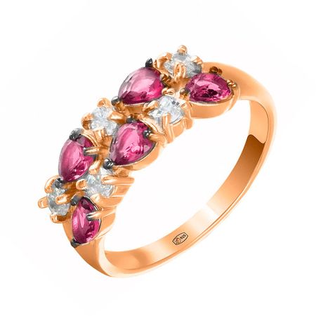 Серебряное кольцо с ювелирным стеклом и фианитами 1190₽