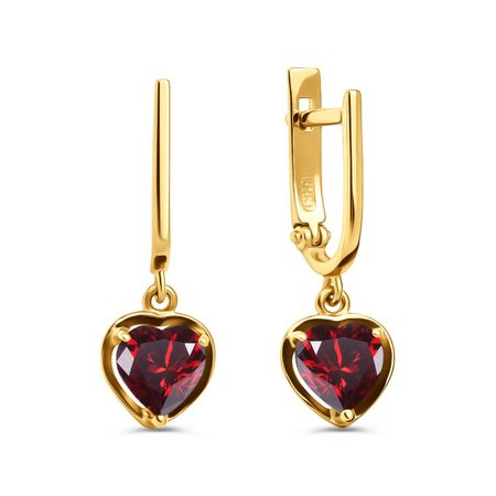 Золотые серьги с гранатом 46490₽