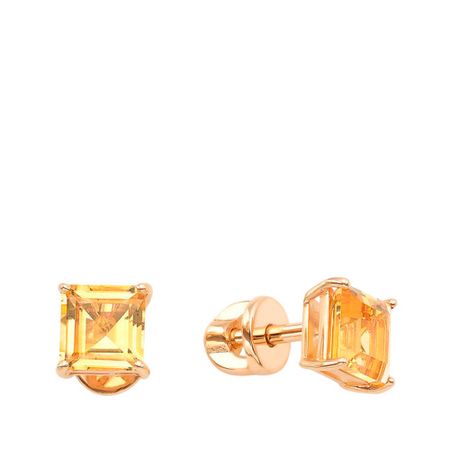 Золотые серьги с цитринами 27490₽